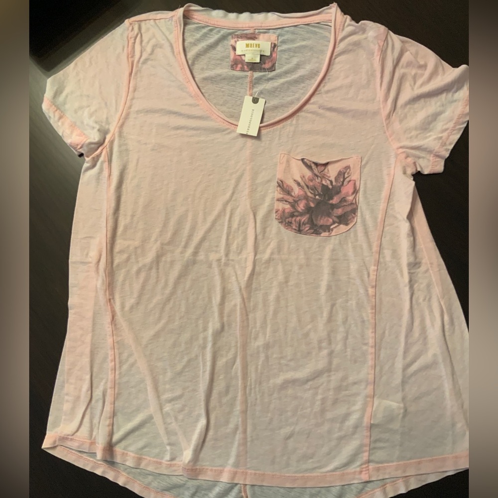 Maeve Anthropologie Pink Hi-Low Tee Top M
